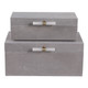 EV22100#S/2 12/14"avea Gray Suede/moonstone Hardware Boxes