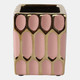 16981-09#Cer, 4"h Pen Holder, Blush/gold