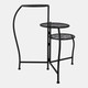 22115#22" Folding 3-tier Leaves Plant Stand, Black