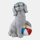 22141#18x14" Beach Dog, Grey Multi