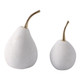 EV22151#S/2 6/7" Bairoil Quartz Resin Pears, White/gold