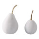 EV22151#S/2 6/7" Bairoil Quartz Resin Pears, White/gold