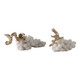 EV22152#S/2 11/14" Piney Quartz Resin Grapes, White/gold