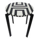 EV22182#Platted Blk And White Accent Table