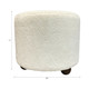 22193#20" Faux Fur Ottoman W/ Ball Feet, Ivory