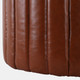 22195#S/2 15/18" Channeled Faux Leather Ottoman, Brown