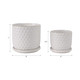 22200-01#S/2 6/8" Bubble Planter W/ Saucer, White