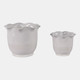 22203-01#S/2 6/8" Fluted Planters, Ivory