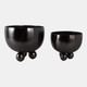 22205-01#S/2 9/11" Metal Bowl Planter With Ball Feet, Gunme