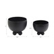 22205-03#S/2 9/11" Metal Bowl Planter With Ball Feet, Black