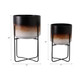 22209-03#S/2 19/23" Ombre Metal Planters On Stands, Brown K