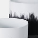 22209-05#S/2 19/23" Metal Planters On Stands, White/blk Kd