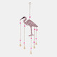 22215#22x10" Beaded Mosaic Flamingo Chime, Pink