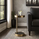 EV22228#24" Chandler Black And Gold Cocktail Table