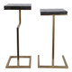 EV22230#S/2 22/25" Clarkdale Black Quartz Accent Tables