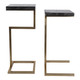 EV22230#S/2 22/25" Clarkdale Black Quartz Accent Tables
