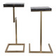 EV22230#S/2 22/25" Clarkdale Black Quartz Accent Tables