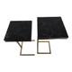 EV22230#S/2 22/25" Clarkdale Black Quartz Accent Tables