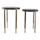 EV22232#S/2 22/24" Dewey Black Quartz Nesting Tables