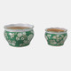 22235-01#S/2 6/8" Floral Chinoiserie Planters, Green