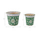 22236-01#S/2 6/8" Flower & Vine Chinoiserie Planters, Green