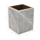 22264#4x3" Ridged Lines Resin Pencil Cup, Black/white