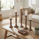 EV22244-02#S/5 10/12/16/18/22" Cumberland Wood Candle Sticks 