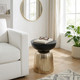EV22268#18" Tusayan Black And Gold Accent Table