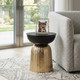 EV22268#18" Tusayan Black And Gold Accent Table