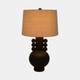 51309#30" Eared Totem Table Lamp, Black