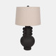 51309#30" Eared Totem Table Lamp, Black