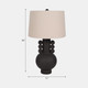 51309#30" Eared Totem Table Lamp, Black