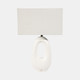 51330#27" Open Cut-out Oval Table Lamp, White