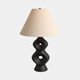 51335#28" Open Cut-out 8 Table Lamp, Black/tan