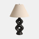 51335#28" Open Cut-out 8 Table Lamp, Black/tan