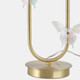 51376#24x15" Metal Table Lamp With Glass Butterflies, Go