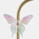 51376#24x15" Metal Table Lamp With Glass Butterflies, Go