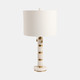 51378-01#27x14" Stacked Marble Lamp With 2 Pulls, White/gol