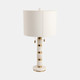 51378-01#27x14" Stacked Marble Lamp With 2 Pulls, White/gol