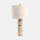 51381#26x13" Travertine Lamp With 2 Pulls, Tan