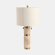 51381#26x13" Travertine Lamp With 2 Pulls, Tan