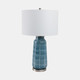 51402-02#29x17" Checkered Glass Table Lamp, Blue