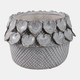 20246-04#10" Leaf Applique Woven Planter, White