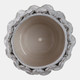 20246-04#10" Leaf Applique Woven Planter, White
