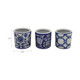 22299#S/3 4" Chinoiserie Pencil Cups, Blue/white