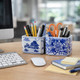 22301#S/2 5x4" Chinoiserie Pencil Cups, Blue/white