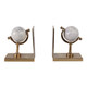 EV22287#S/2 11" Henrico Marble Globe Bookends, Gold