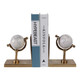 EV22287#S/2 11" Henrico Marble Globe Bookends, Gold