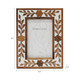 17802-01#4x6 Wood Petals Photo Frame, White/natural