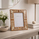 17802-02#5x7 Wood Petals Photo Frame, White/natural